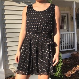 Black polka dot dress